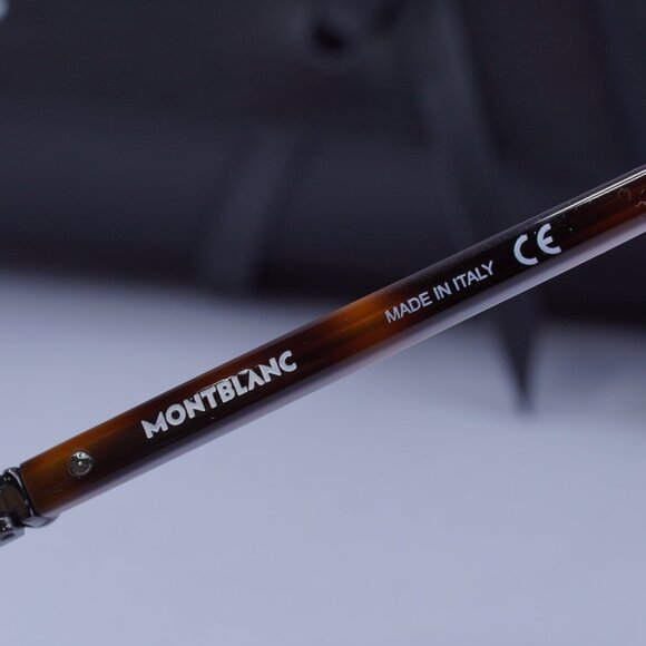 Montblanc MB0015O 002 Rectangle Eyeglasses 56mm – Ruthenium/Havana - Picture 6 of 9